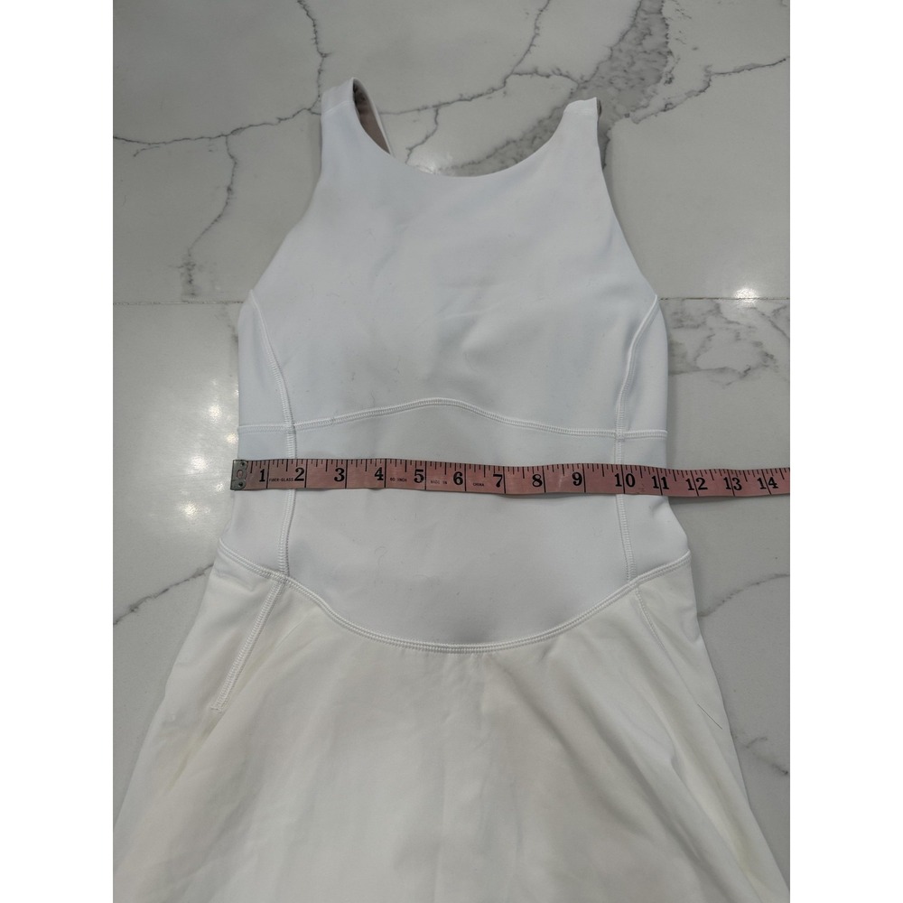 Lululemon Athletica Dress Womens 8 White High Neck Crossback Tennis Fit Flare - Picture 6 of 12